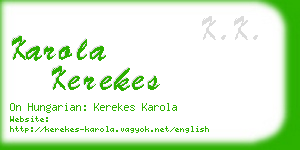 karola kerekes business card